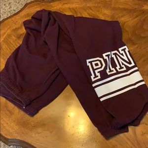 Pink maroon sweatpants